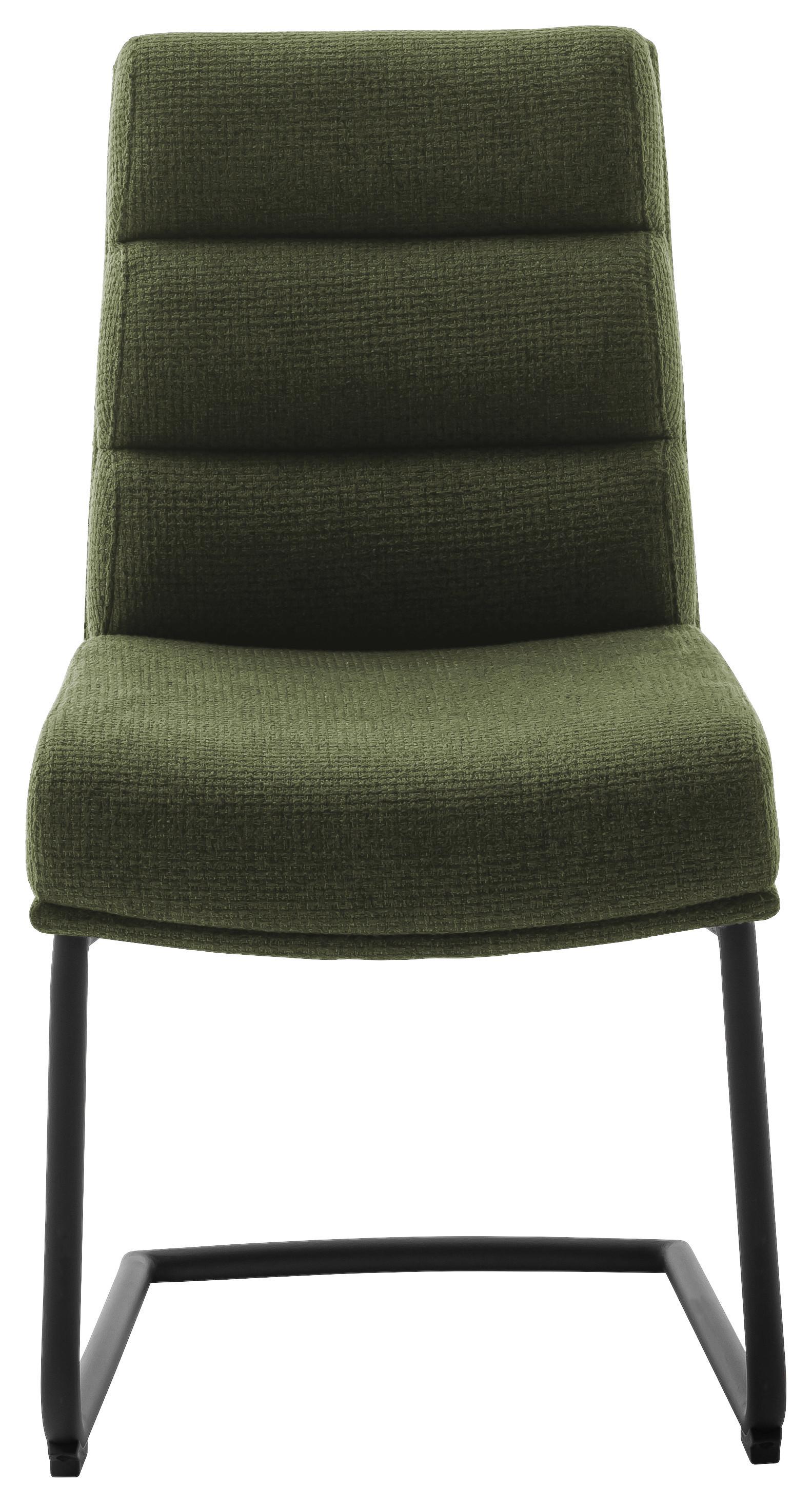KRZESŁO NA PŁOZIE LEXINGTON - czarny/oliwkowa zieleń, Design, metal/tkanina (47/90/64cm) - Dieter Knoll