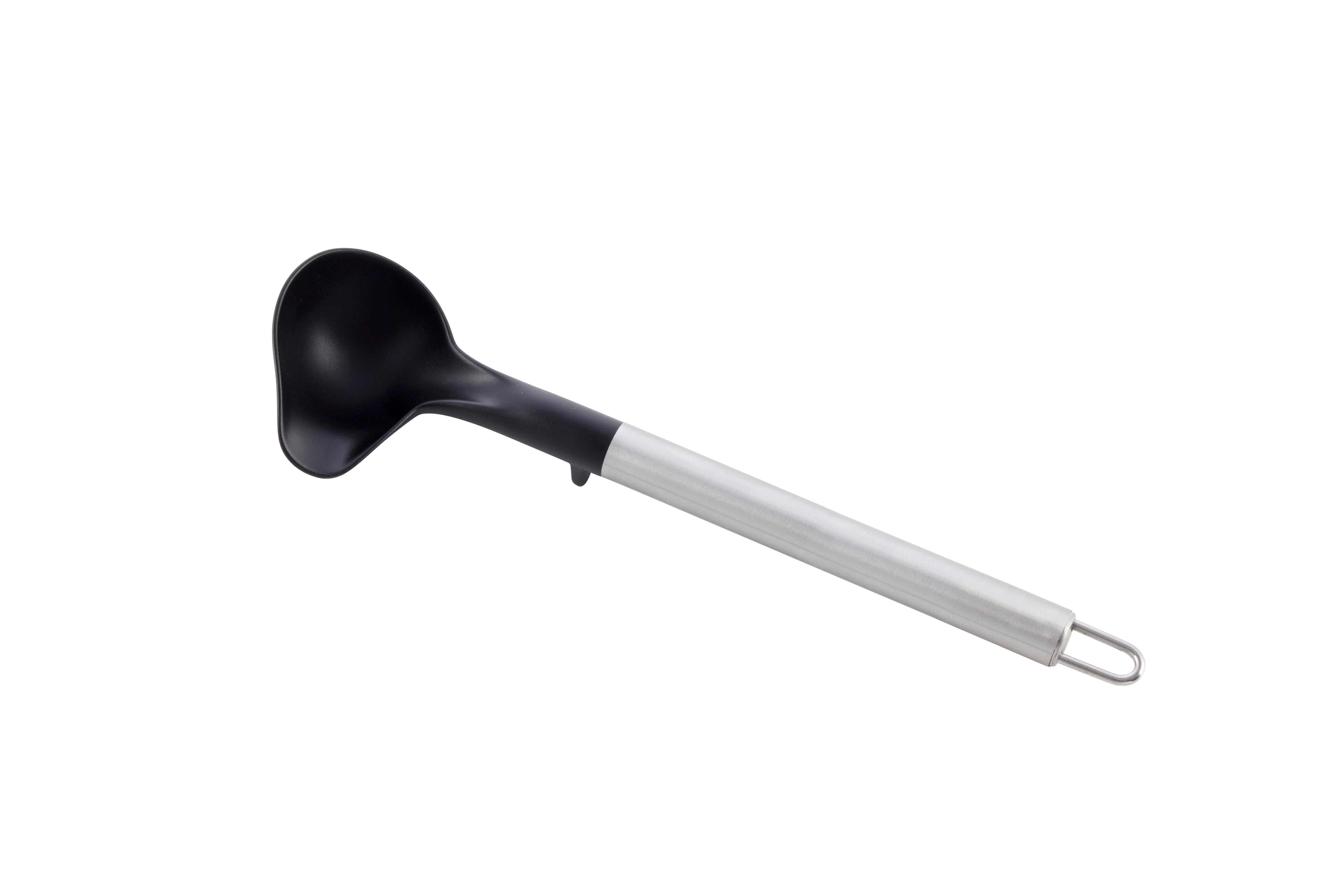 Saucenlöffel Luca Schwarz/Silberfarben - Silberfarben/Schwarz, KONVENTIONELL, Kunststoff/Metall (6/22,5cm) - Mömax