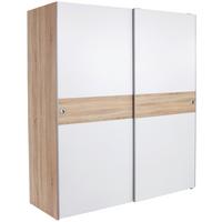 Schwebetürenschrank in Weiss/ Sonoma Eiche 'Wiki' - Weiss/Alufarben, Konventionell, Holzwerkstoff/Kunststoff (170/196/60cm) - MID.YOU