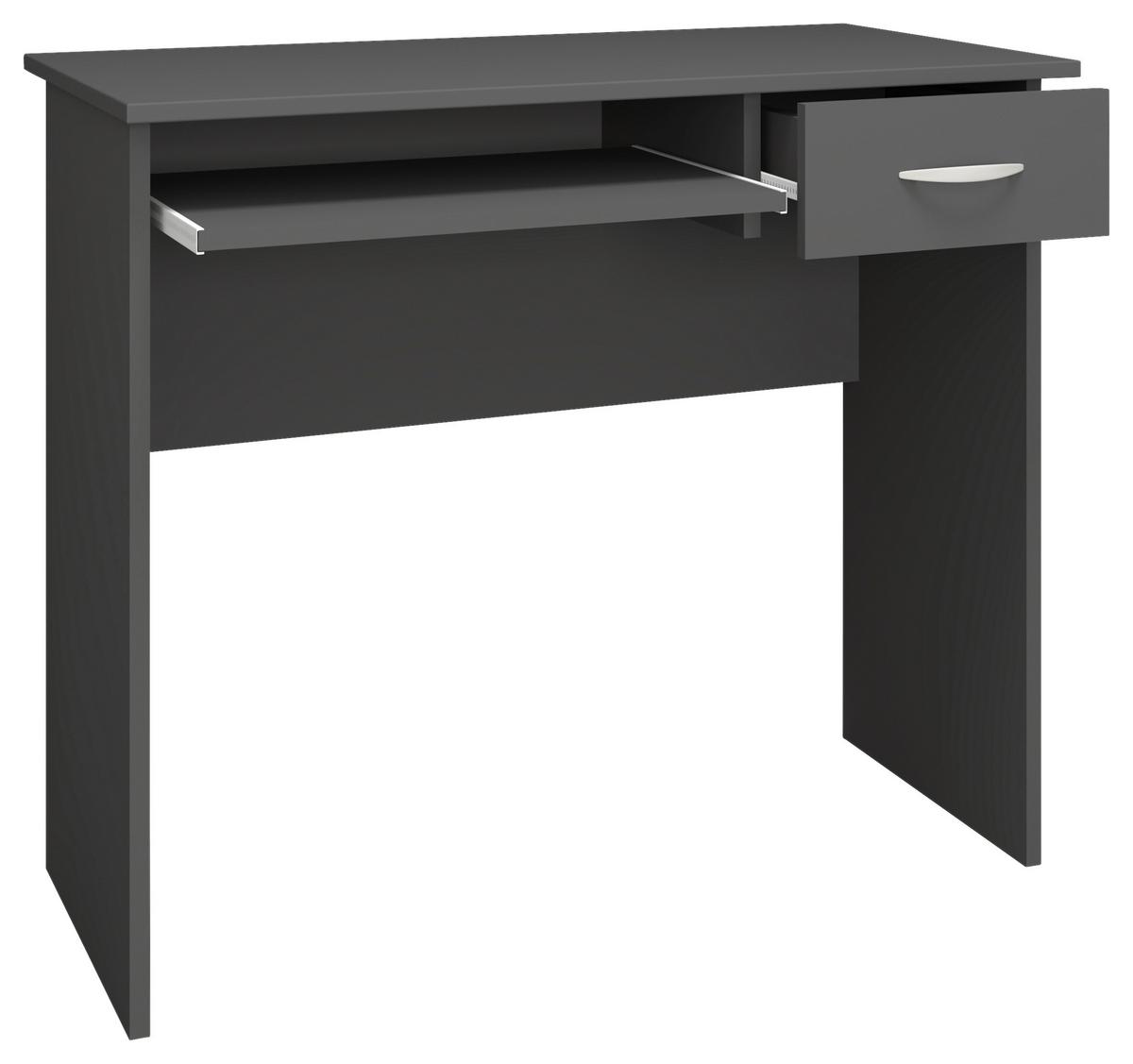 Schreibtisch Arusa Anthrazit ca. 85x50x75cm - Anthrazit/Alufarben, MODERN, Holzwerkstoff/Metall (85/50/75cm) - MID.YOU