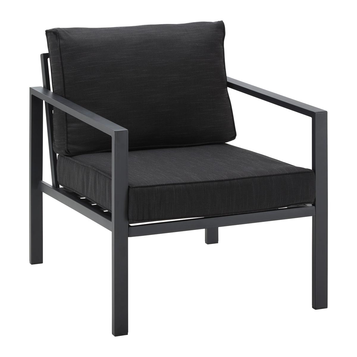 KOMPLET MEBLI TARASOWYCH ARIANNA - czarny, Modern, tworzywo sztuczne/metal (120/70/72cm) - Bessagi Garden