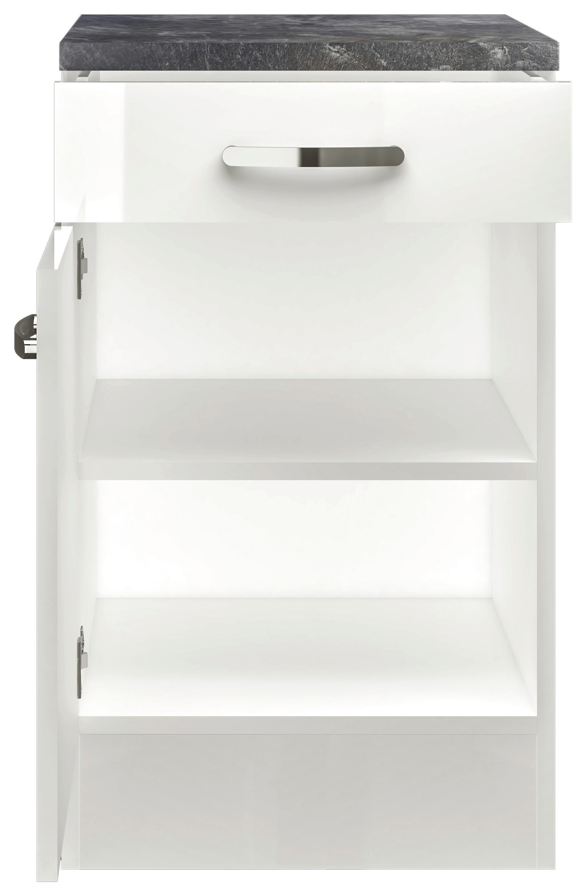 Kuhinjska Spodnja Omarica Alba, Bela, Š. 50 Cm - barve nerjavečega jekla/bela, Moderno, kovina/leseni material (50/86/60cm) - FlexWell