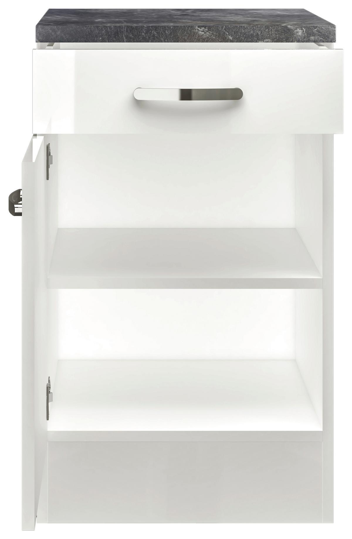 Kuhinjska Spodnja Omarica Alba, Bela, Š. 50 Cm - barve nerjavečega jekla/bela, Moderno, kovina/leseni material (50/86/60cm) - FlexWell