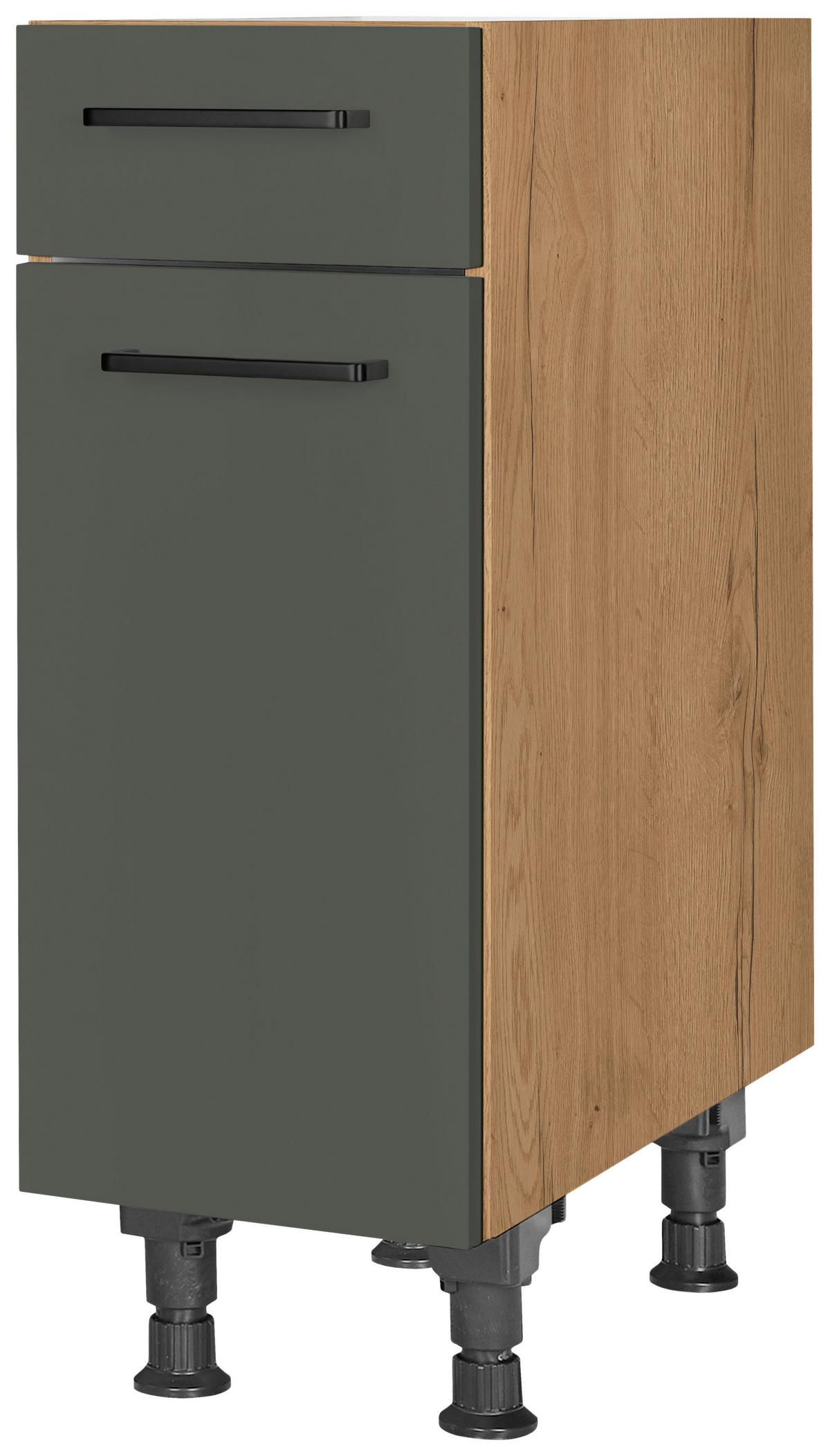 Schubkastenunterschrank Easytouch Grün - Eichefarben/Schwarz, MODERN, Holzwerkstoff/Metall (30/87/56cm) - Nobilia