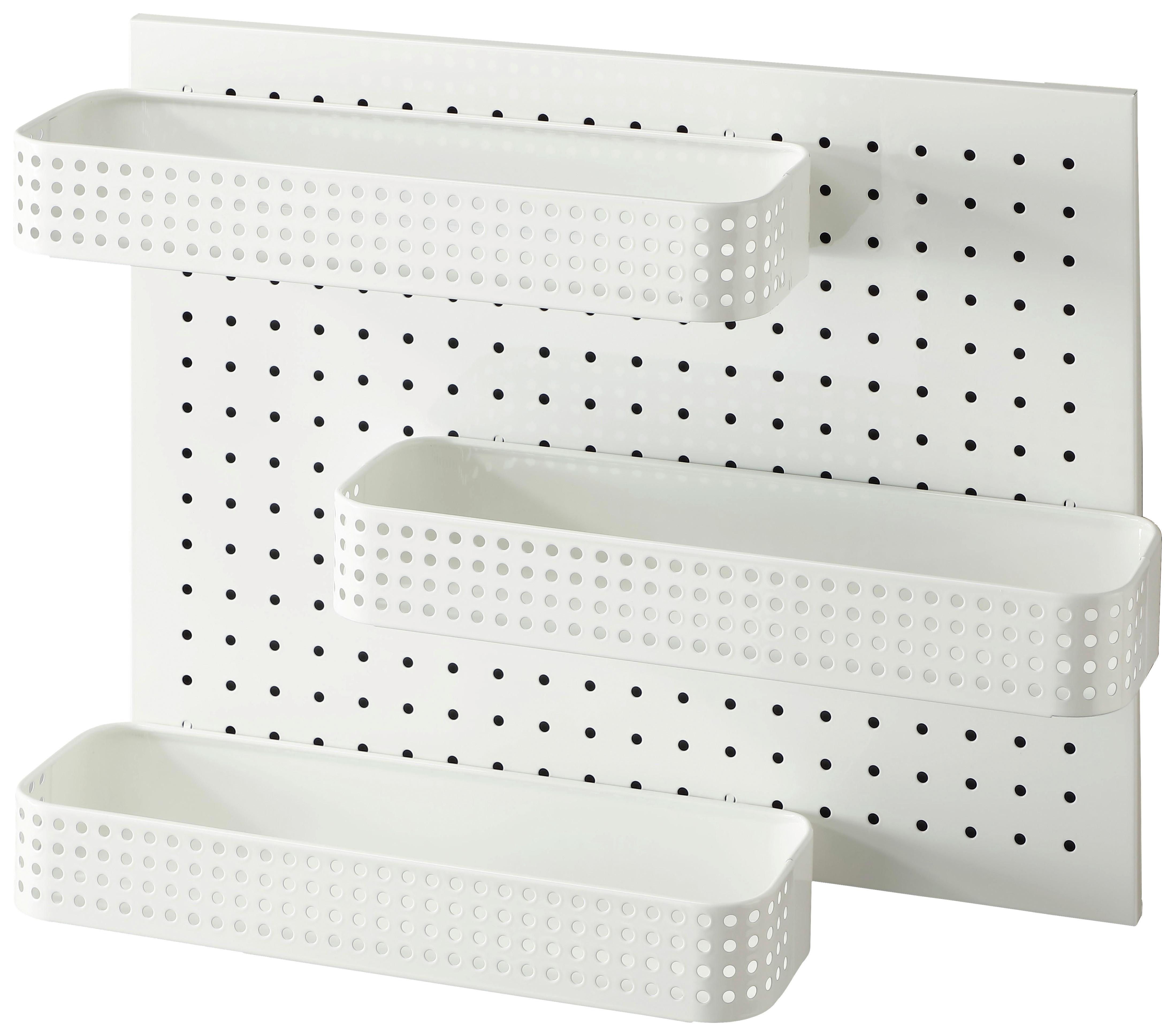 Stenski Regal Otto, Bela - bela, Trend, kovina (45/55/15cm)