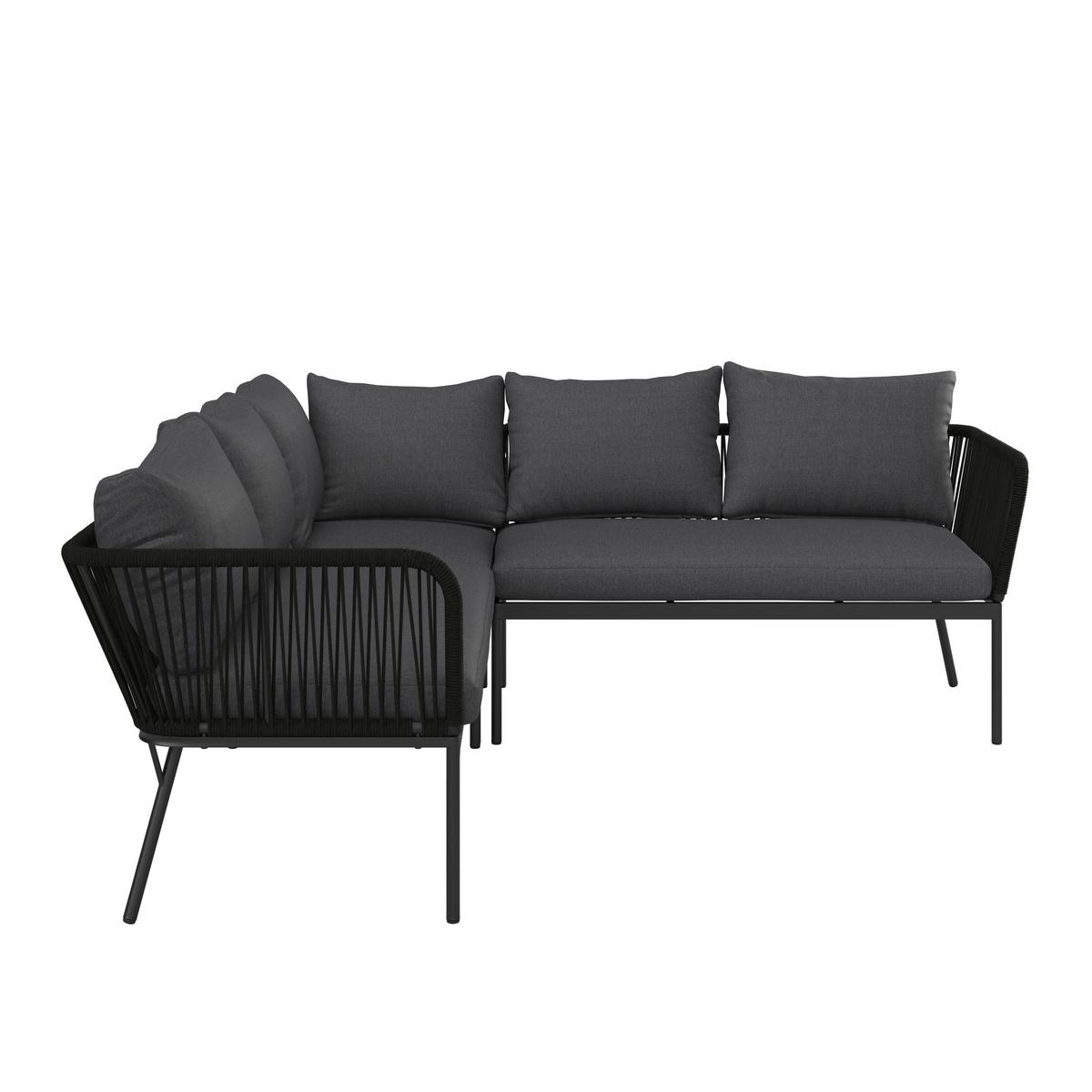 Loungegarnitur Cemi Anthrazit, 5-teilig - Anthrazit, MODERN, Kunststoff/Textil (210/72/210cm) - Mömax