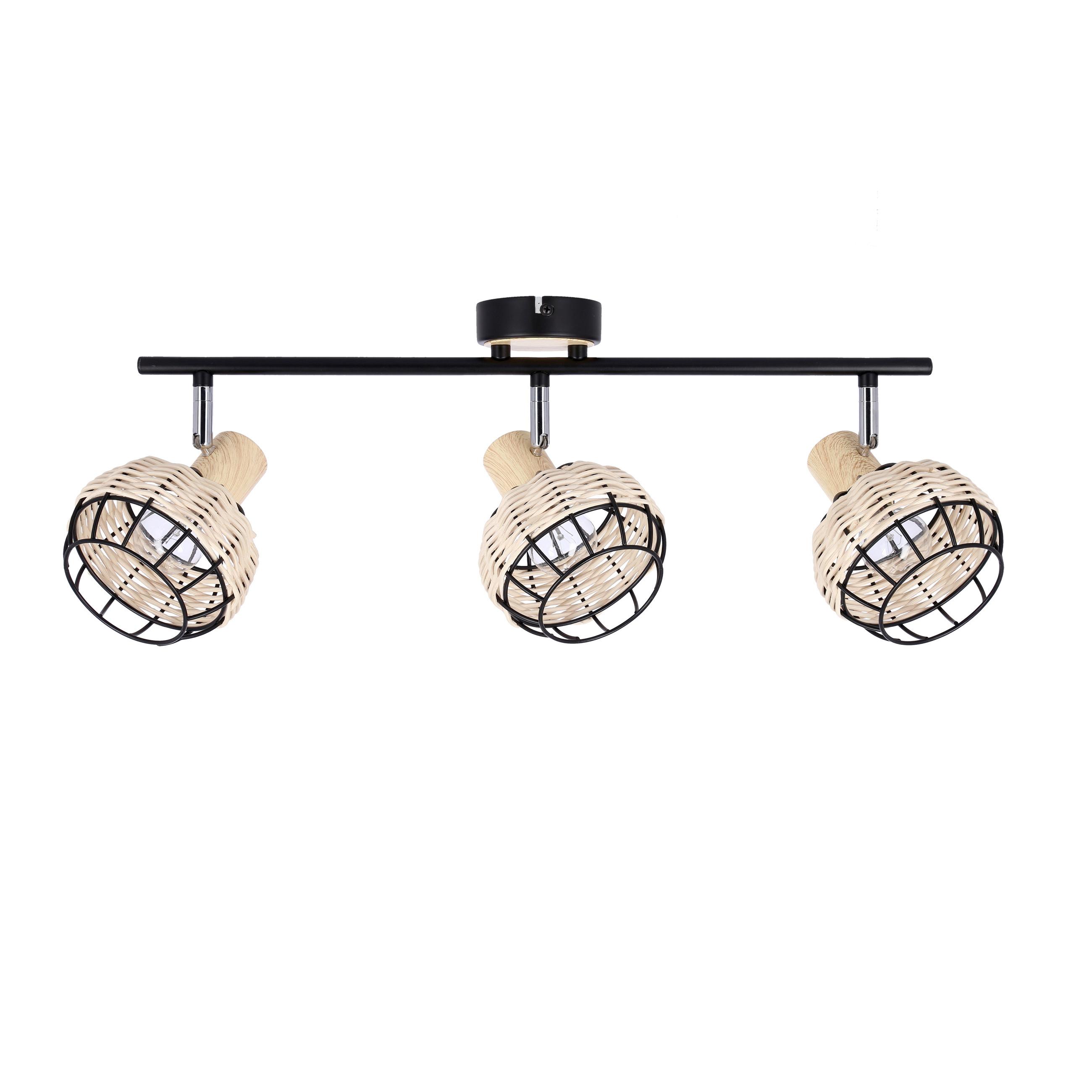 Reflektor Tajga - crna, Natur, drvo/metal (64/12/18cm)