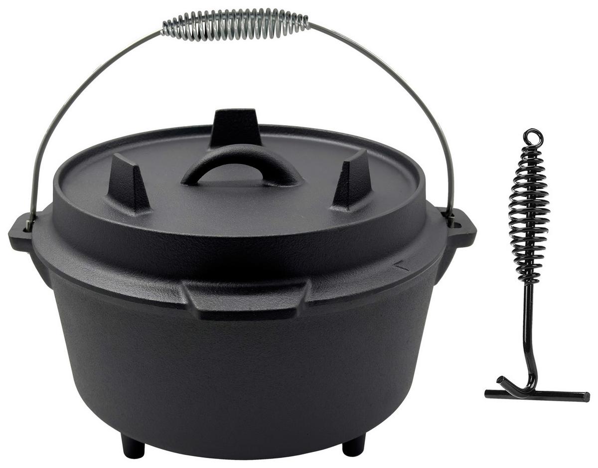 Dutch-Oven-Set Bernd Schwarz ca. 8 l - Schwarz, Konventionell, Metall (25/20cm) - Mömax
