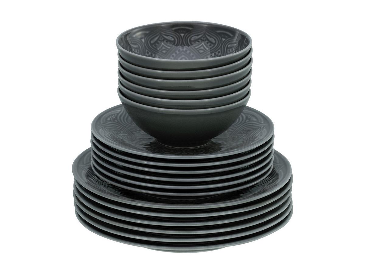 Jedilni Servis Orient Mandala, 18-Delni - siva, Basics, keramika - Creatable