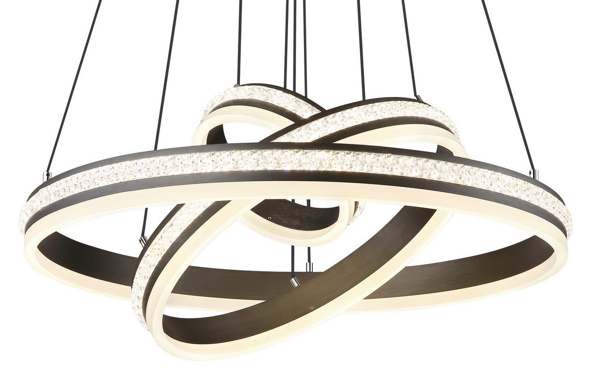 Viseča Led-svetilka Grouni, S Sijalko - barve titana/opal, Design, kovina/umetna masa (60/120cm) - Globo