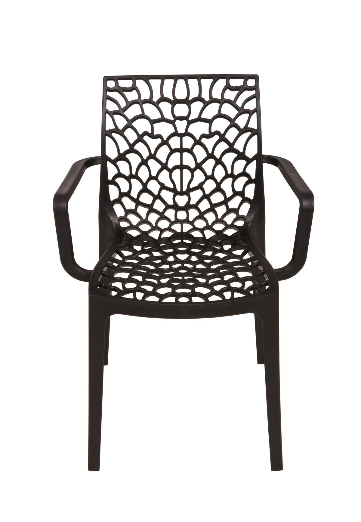 GARTENSTUHL-SET STUHL CALVERA,SCHWARZ, 2ER SET - Schwarz, MODERN, Kunststoff (58/81/52cm) - Gardenson