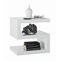 STOLIK BOCZNY KENZO - biały wysoki połysk, Design, materiał drewnopochodny (50/38/50cm) - Xora