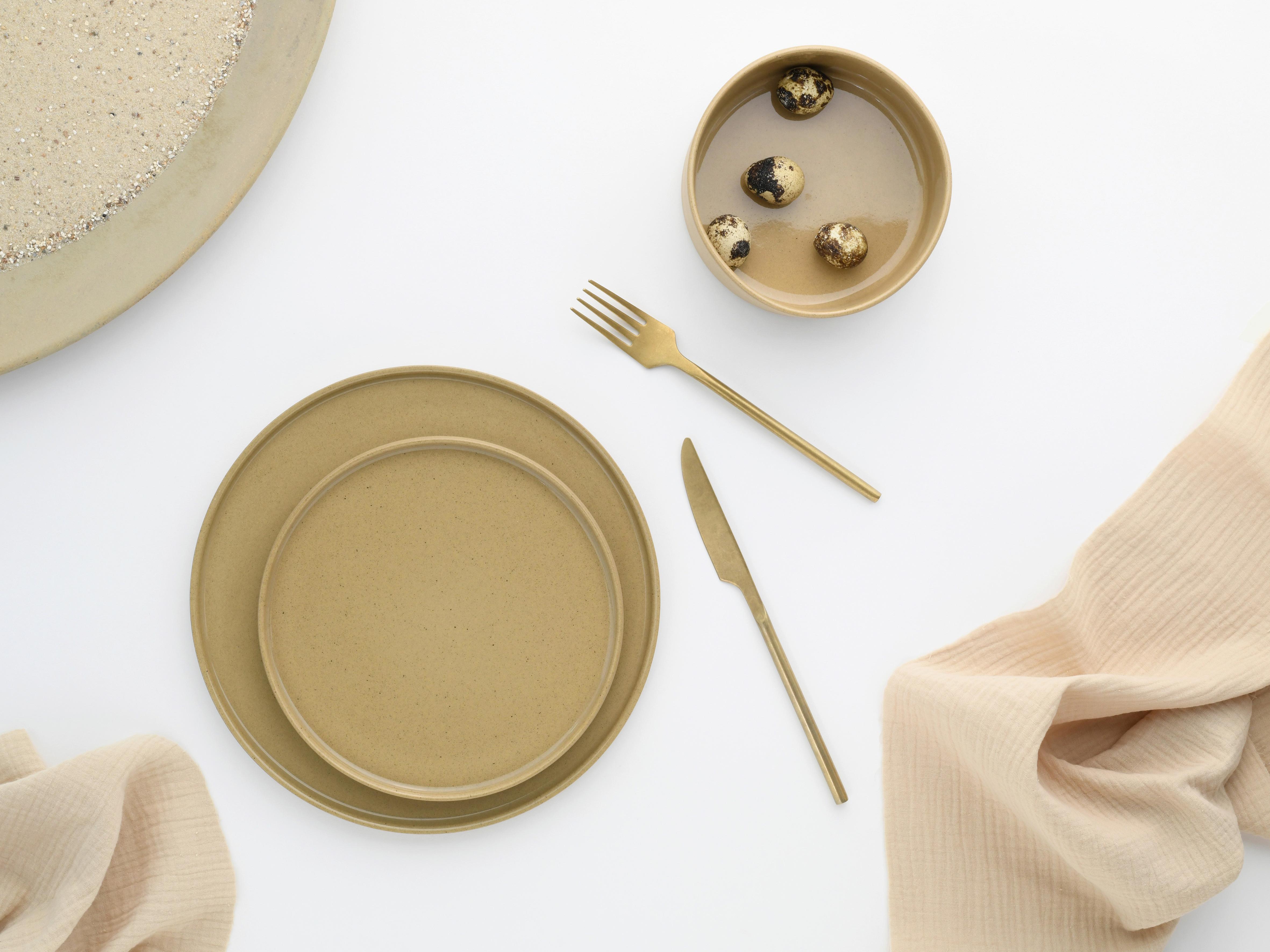 Set Desertnih Krožnikov Futuro Sand, 4-Delni - bež, Basics, keramika (20cm) - Creatable