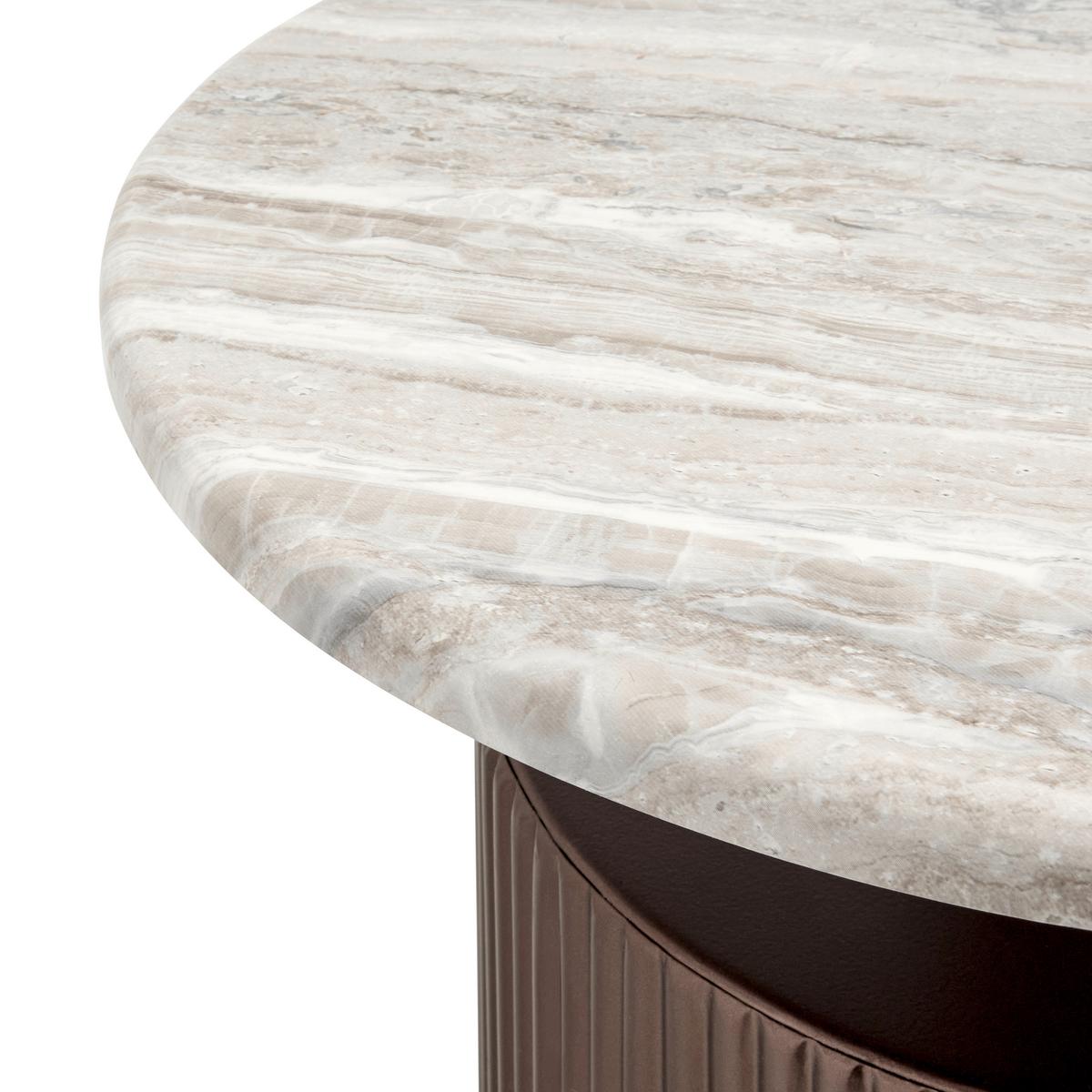 Beistelltisch Solco Naturfarben/Bronzefarben - Naturfarben/Bronzefarben, LIFESTYLE, Holzwerkstoff/Metall (44/46cm) - Premium Living