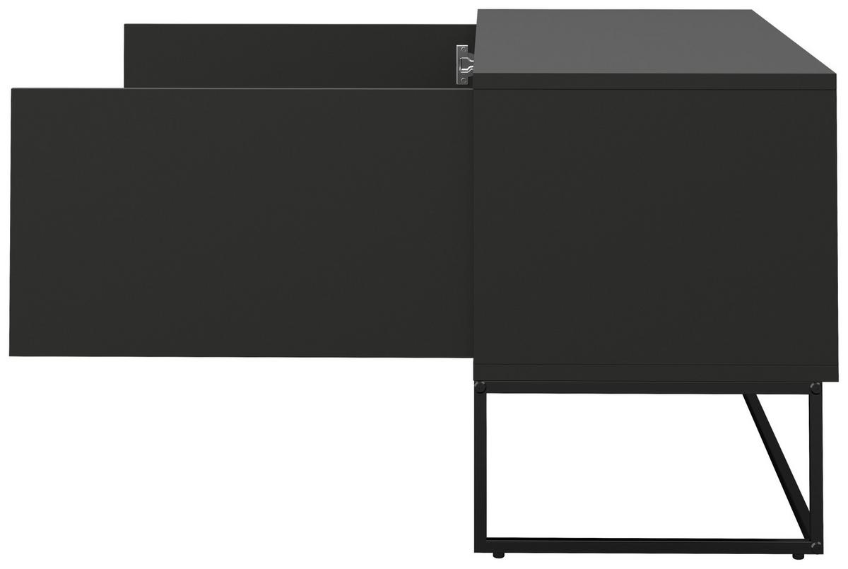 KOMODA NISKA LIPP - czarny, Design, materiał drewnopochodny/metal (118/57/43cm)