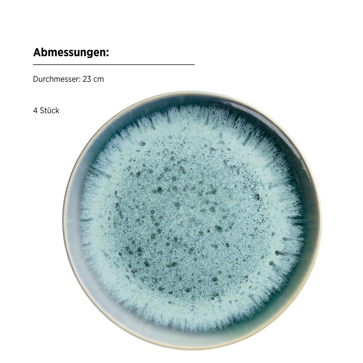 DESSERTTELLERSET 935554 CARELLIA TELLERSET - Blau, Basics, Keramik (23/2,4cm) - Mäser