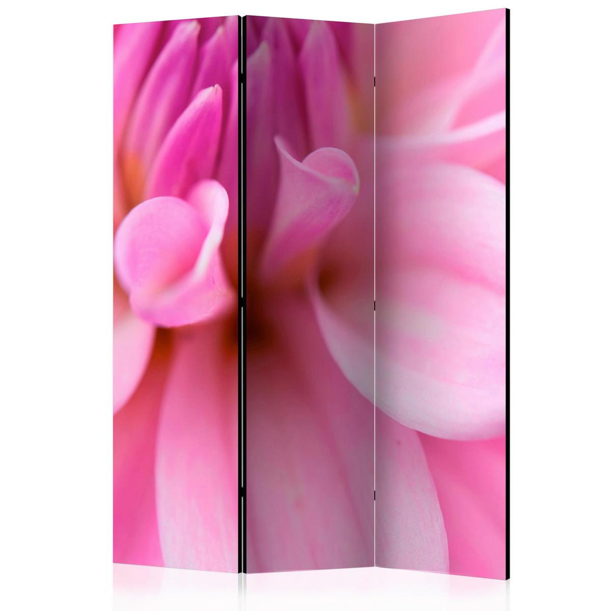 Paravan Flower Petals, Dvostranski, 3-Delni - pink, Basics, tekstil/les (135/172/3cm) - artgeist