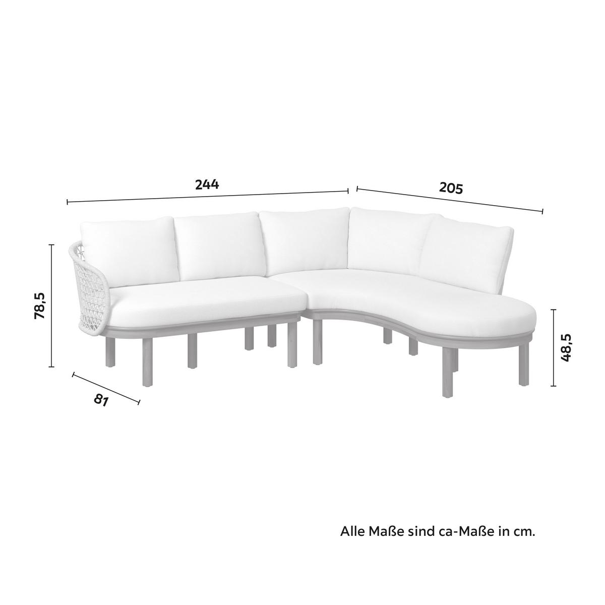 Kerti Garnitúra Belaya - diószínű/fehér, Modern, textil/fa (244/205cm) - Bessagi Garden