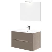 Fürdőszoba Szett Iris - szürkésbarna/taupe, Design, faalapú anyag (80/47/53cm)