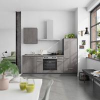 Küchenblock Riva Low m. Geräten Schieferfarben - Schieferfarben/Edelstahlfarben, MODERN, Holzwerkstoff/Metall (240cm) - Nobilia