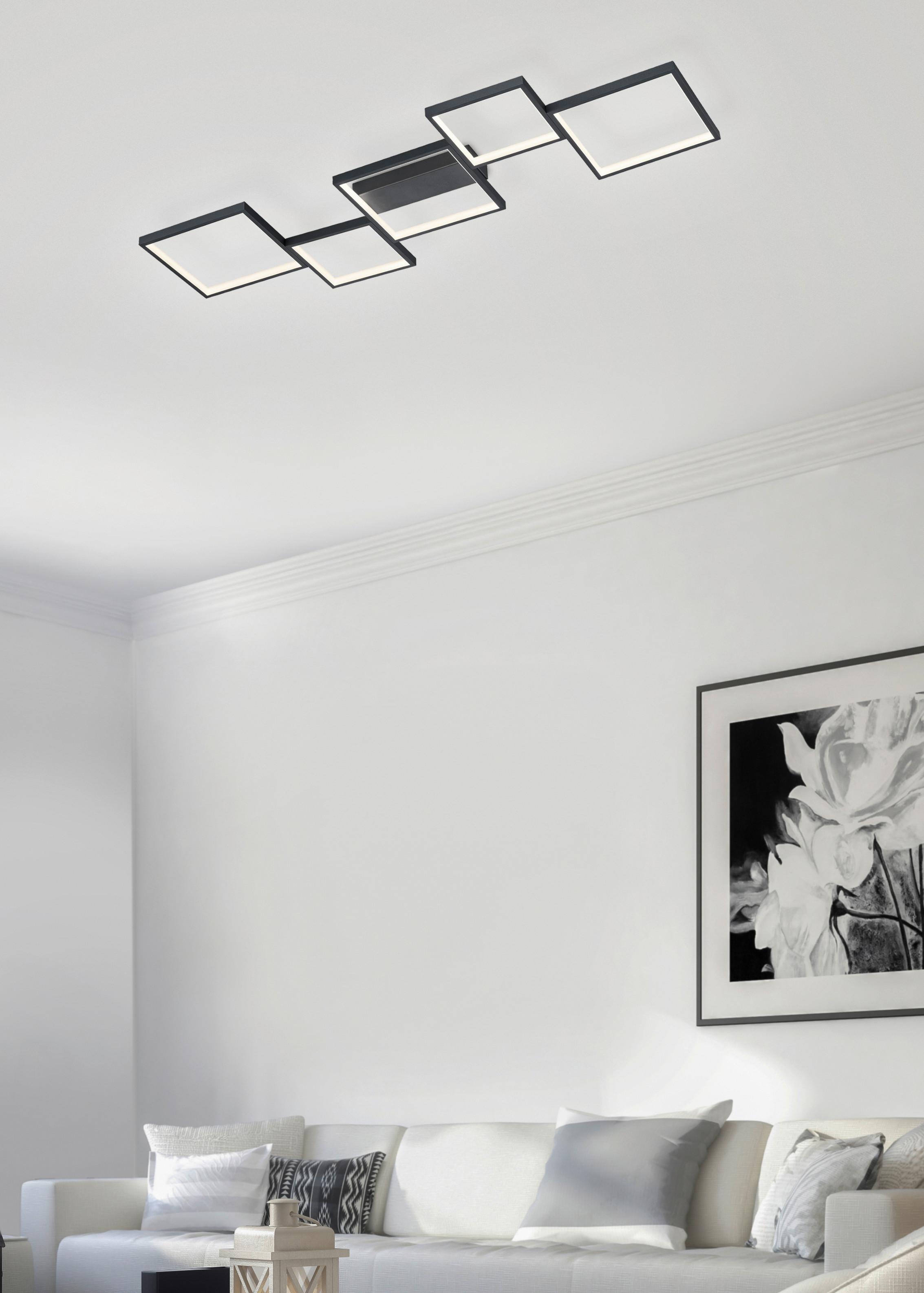 LAMPA SUFITOWA LED 627710532 SORRENTO - czarny/biały, Basics, tworzywo sztuczne/metal (120,5/6,0/48,5cm) - Trio Leuchten