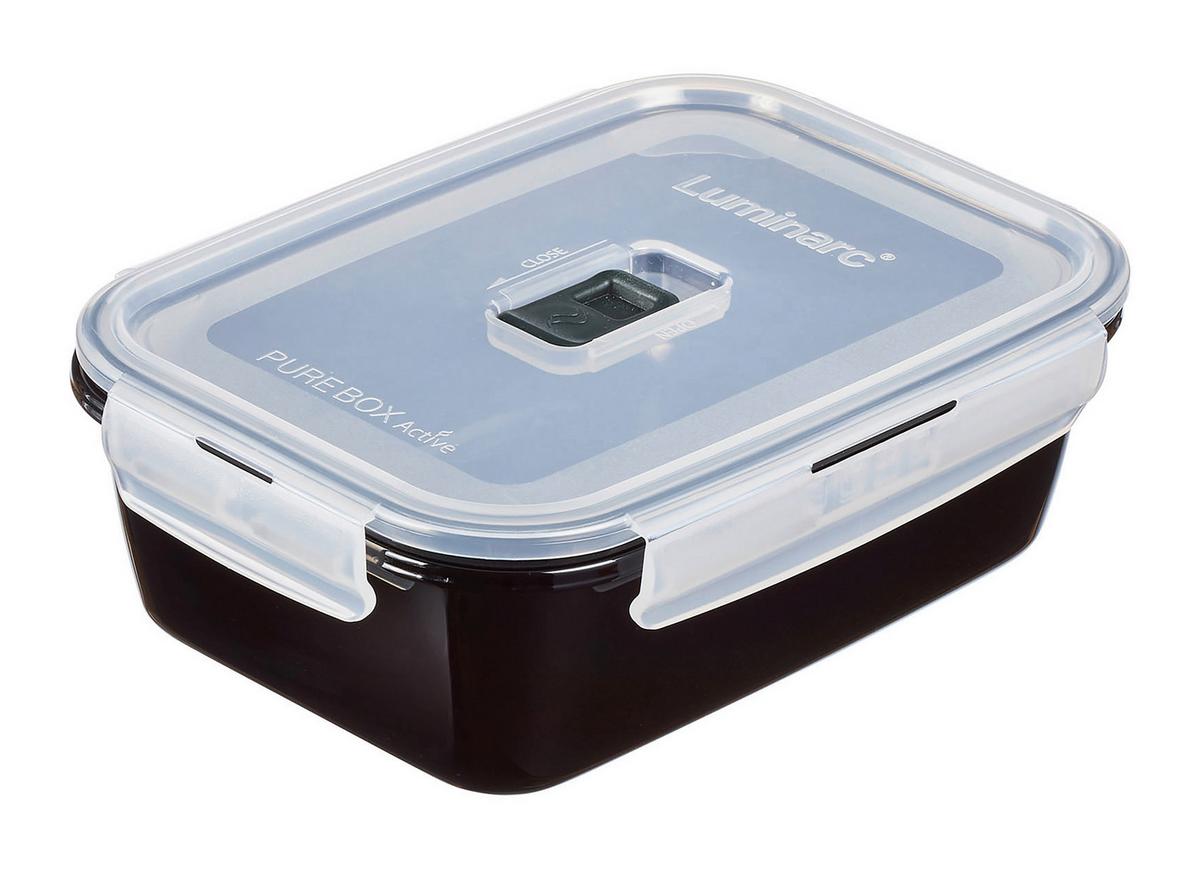 Set Posod Za Shranjevanje Black Box, 2-Delni - črna/prozorno, Basics, steklo - Creatable