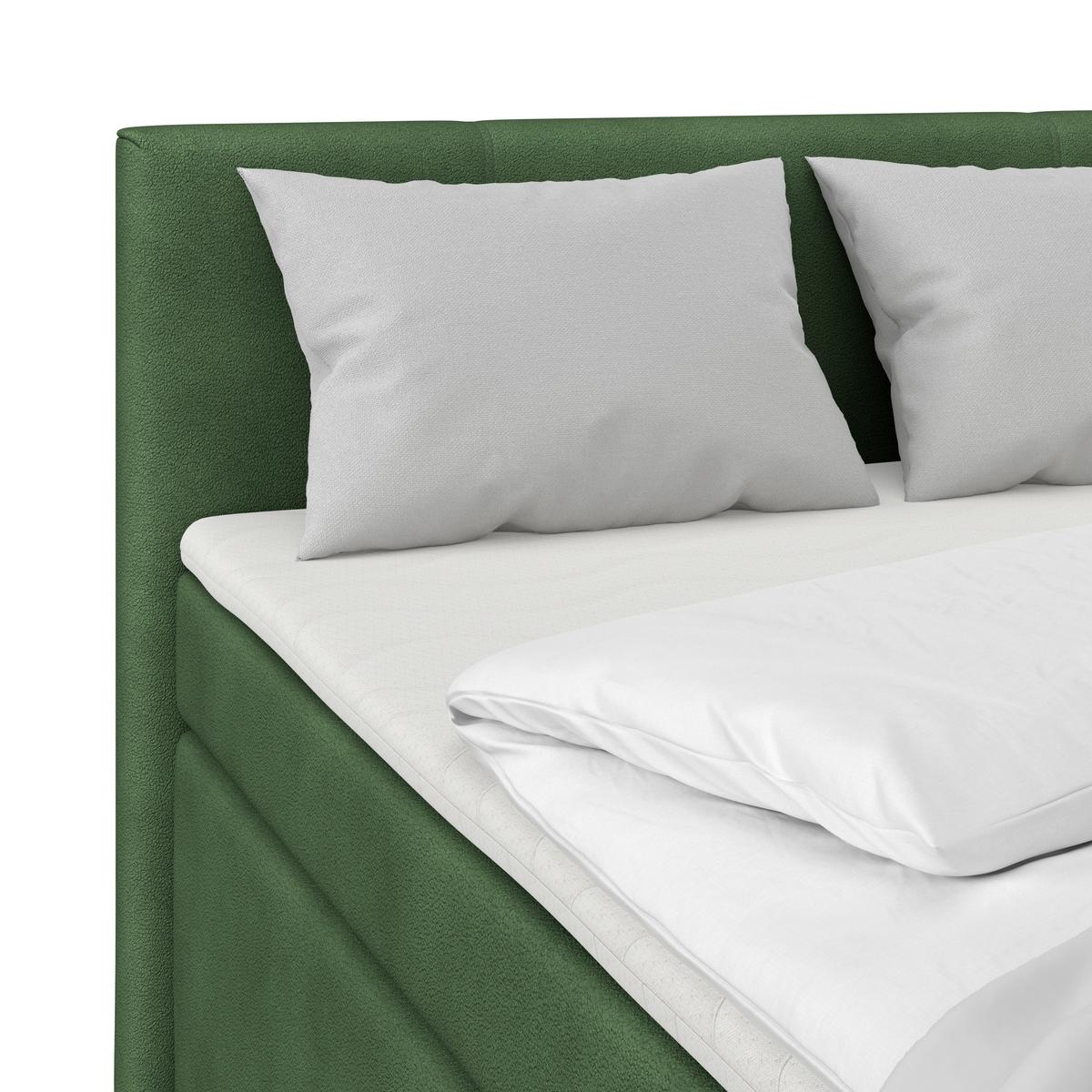 Boxspring Krevet Mira - tamno zelena, Konvencionalno, metal/tekstil (140/200cm) - Best Price