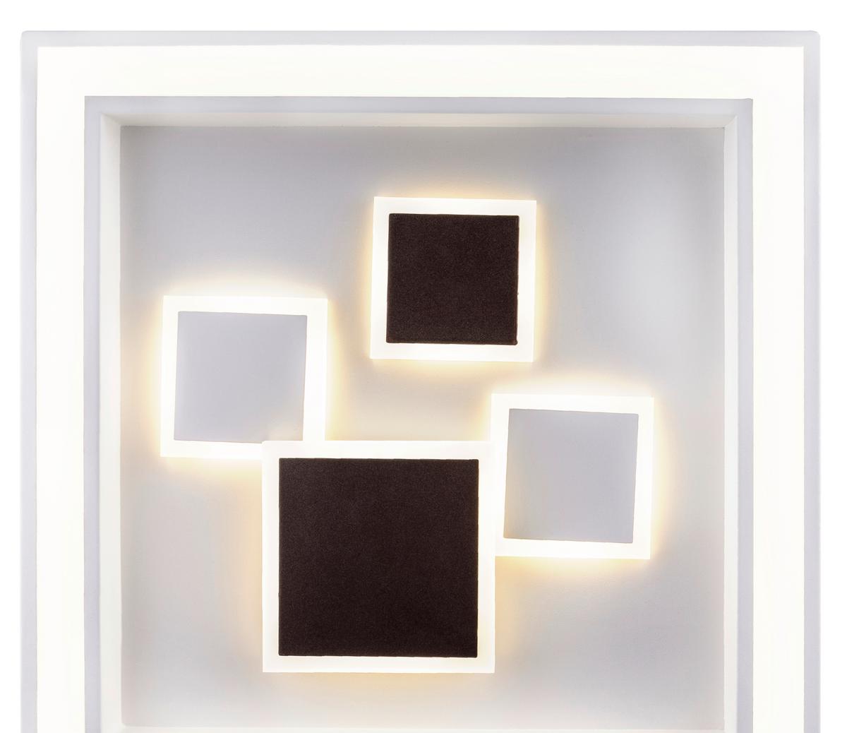 LED-Deckenleuchte Nolo max. 50 Watt - Opal/Weiß, Design, Kunststoff/Metall (48/48/7cm) - Globo