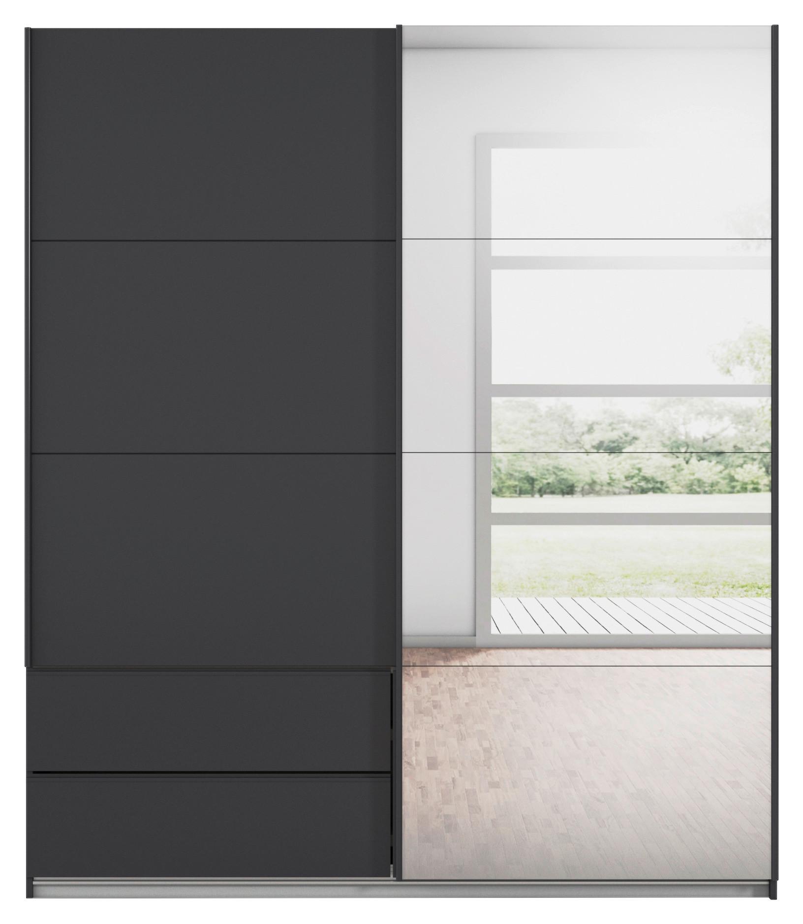 Schwebetürenschrank Elara Grau - Grau, KONVENTIONELL, Holzwerkstoff/Metall (181/210/62cm) - Premium Living