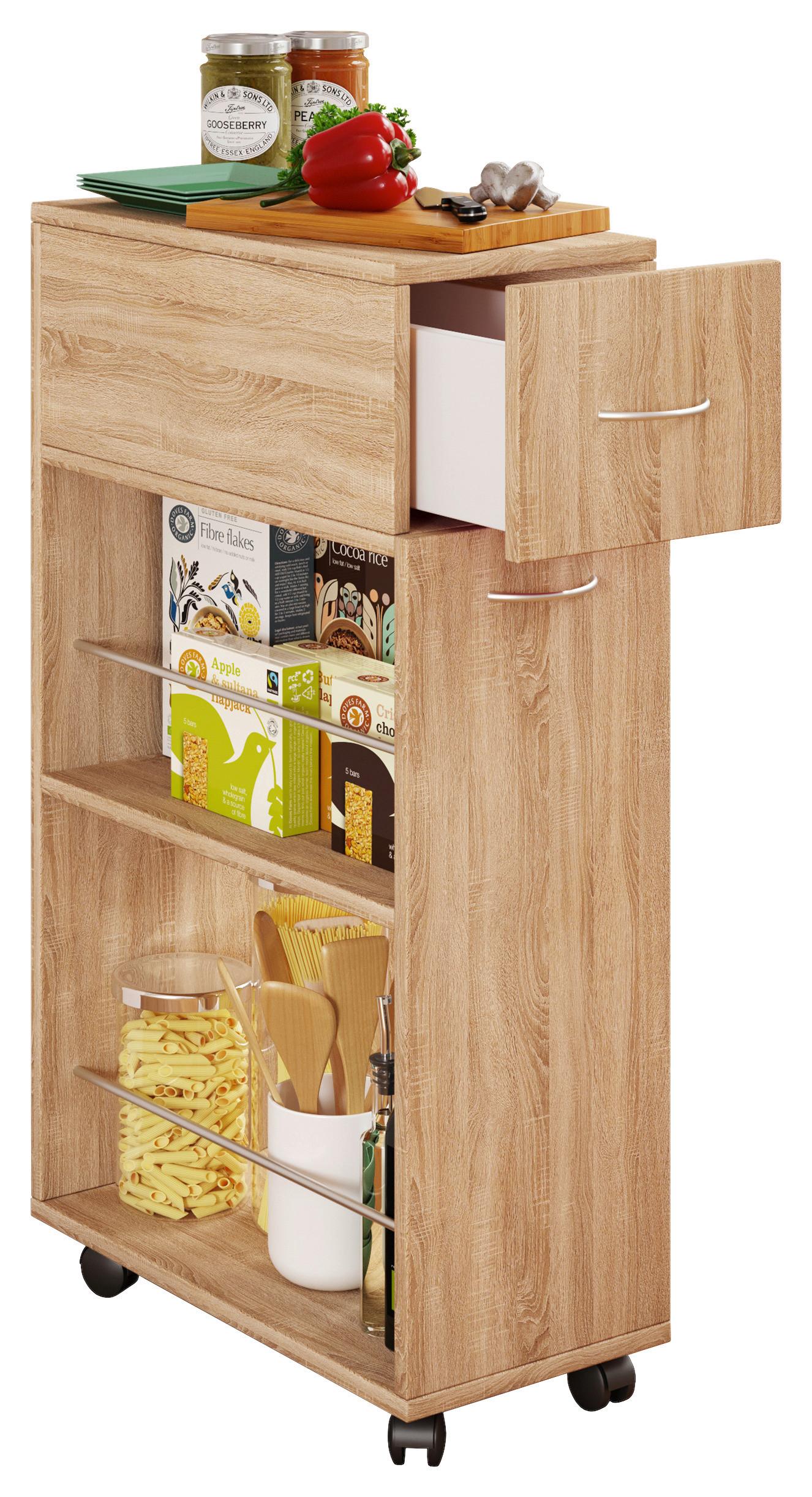 Večnamenski Voziček Tusal Sb, Hrast - hrast sonoma, Design, kovina/umetna masa (25/50/85cm) - MID.YOU