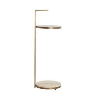 STOLIK BOCZNY 8057782_LEDA - kolor brązu/kolor piaskowy, Trend, kamień/metal (26/26/76cm) - Light & Living