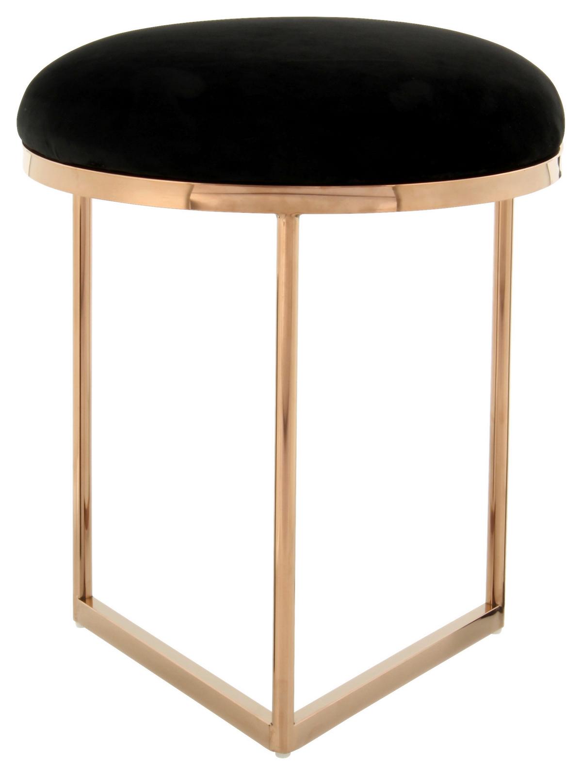 HOCKER WYNONA 325 - Roségold/Schwarz, Design, Textil/Metall (40/49cm) - Kayoom