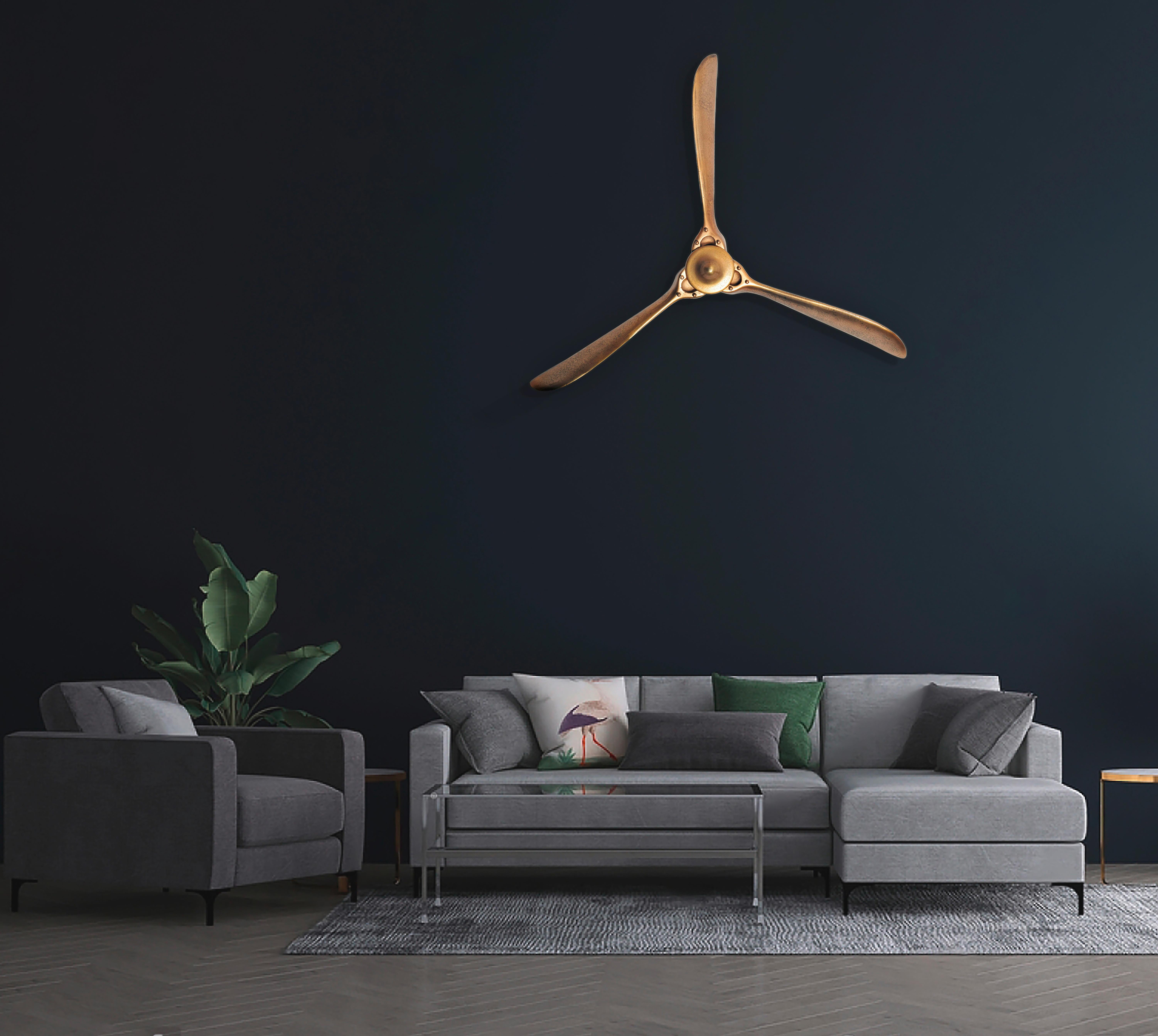 WANDDEKO DEKO PROPELLER GOLD - Goldfarben, Design, Metall (85/85/10cm) - Livetastic