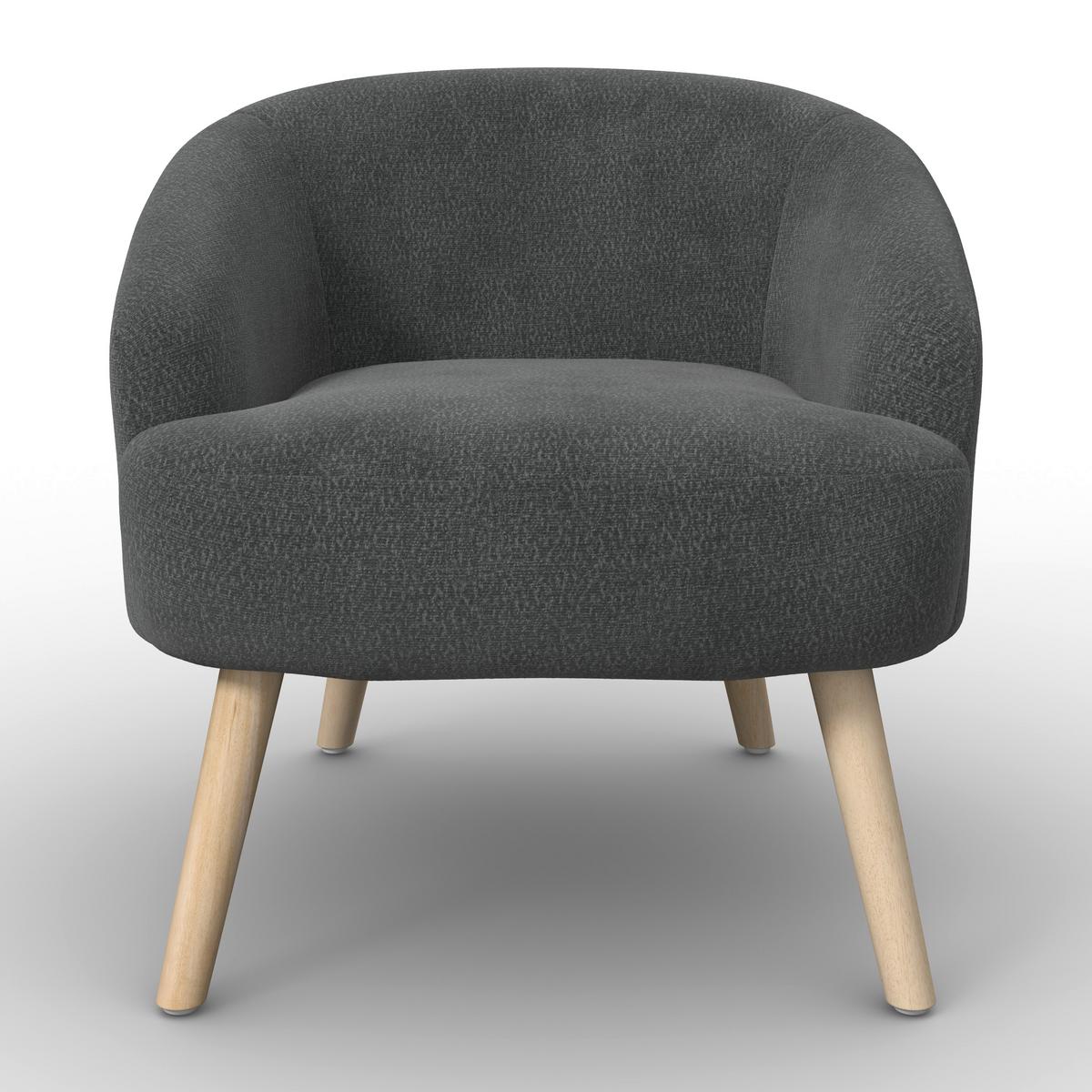 Sessel Sonja Schwarz Chenille - Schwarz/Naturfarben, MODERN, Holz/Textil (71/69/68cm)