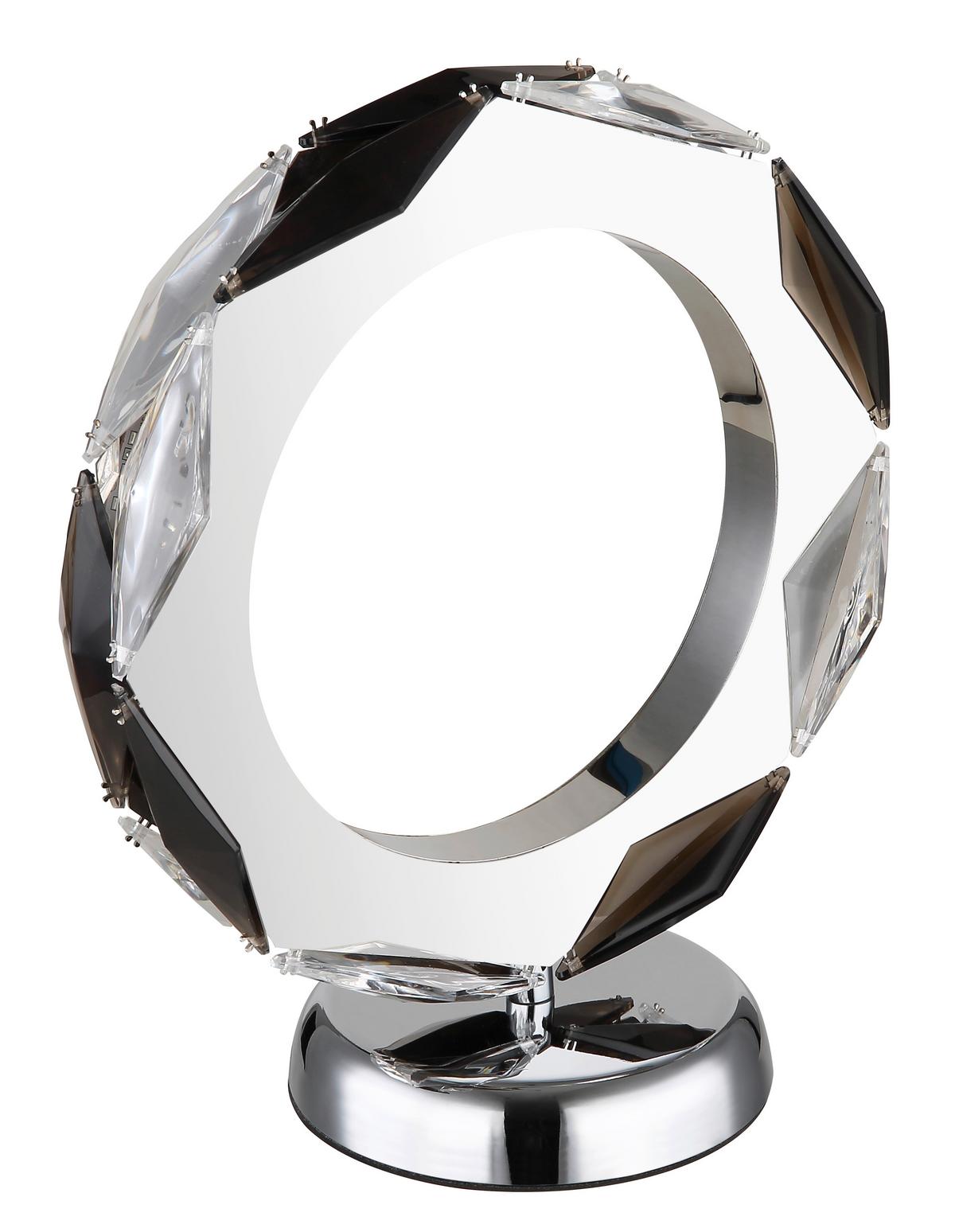 LED-TISCHLEUCHTE 67318T - Klar/Chromfarben, Design, Kunststoff/Metall (24/13/27cm) - Globo