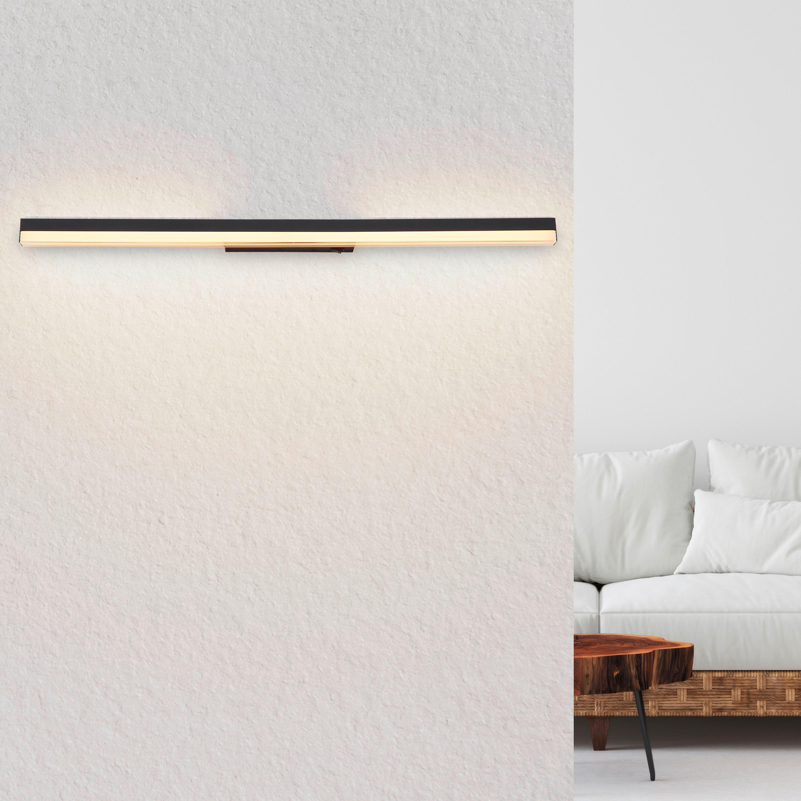 LED-Wandleuchte Sallo Opal/Schwarz max. 18 Watt - Opal/Schwarz, Basics, Kunststoff/Metall (80/6,5/4cm) - Globo