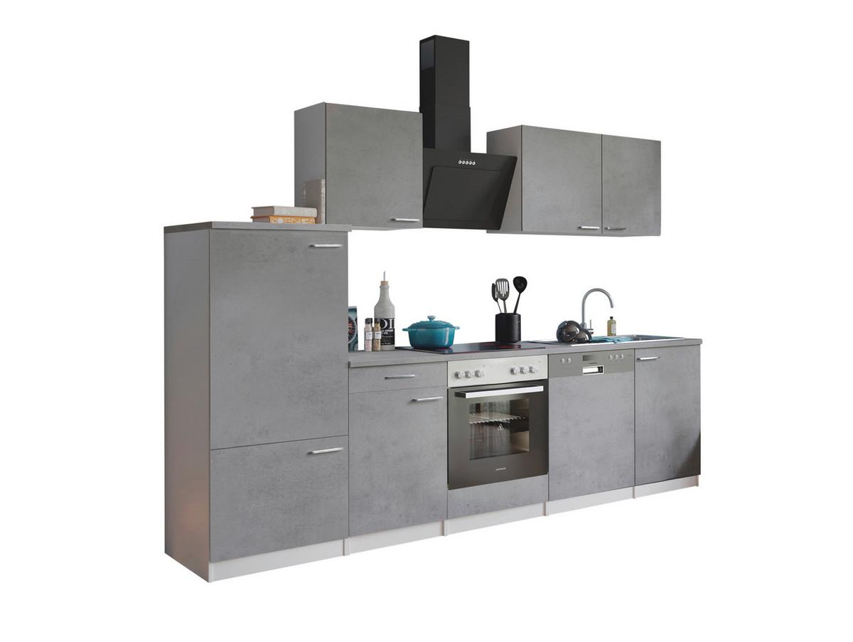 Kuhinjski Blok Z Aparati Malia, 280cm - barve nerjavečega jekla/siva, Basics, kovina/leseni material (280cm) - Respekta