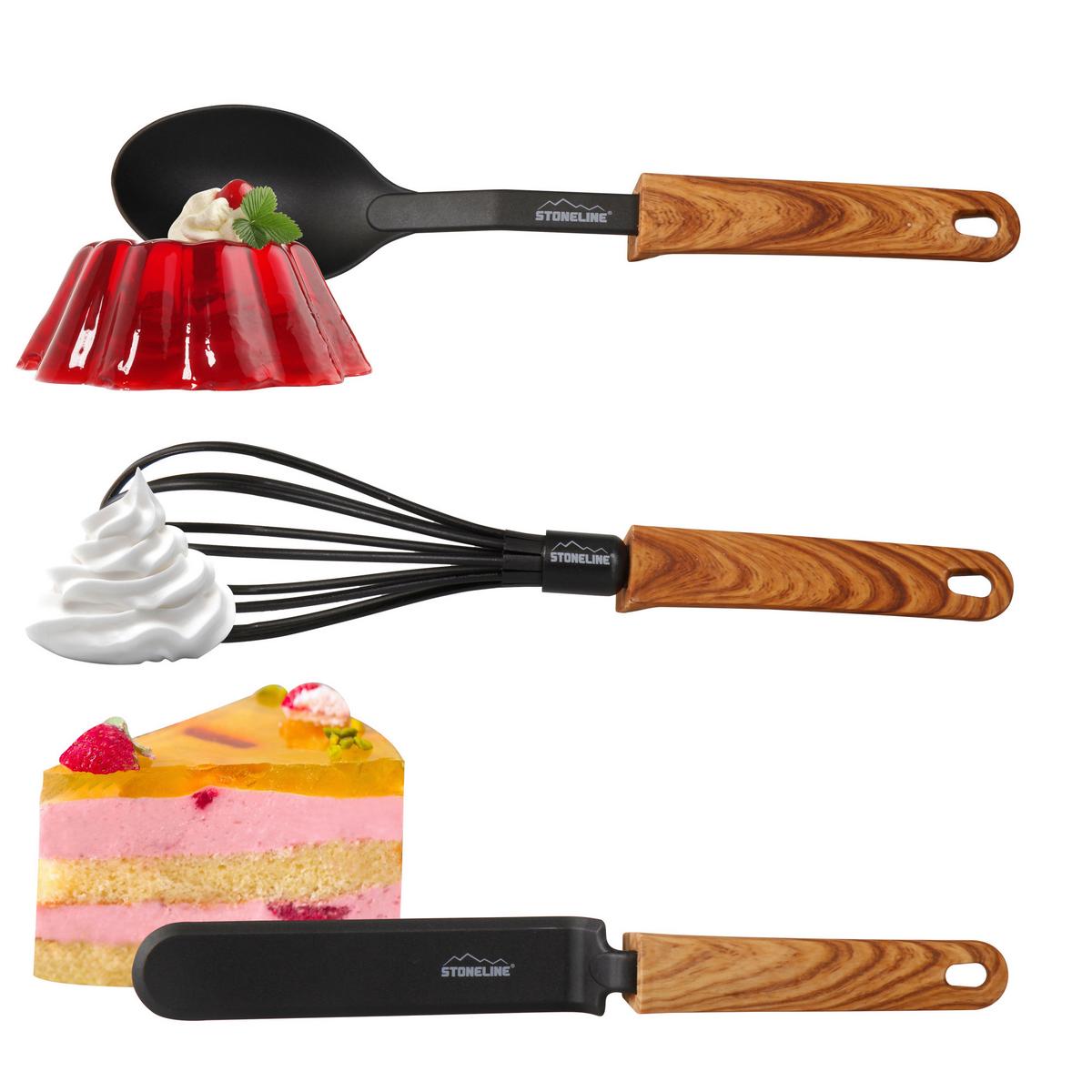 ZESTAW PRZYBORÓW KUCHENNYCH 17898 - brązowy, Basics, tworzywo sztuczne (32cm) - Stoneline