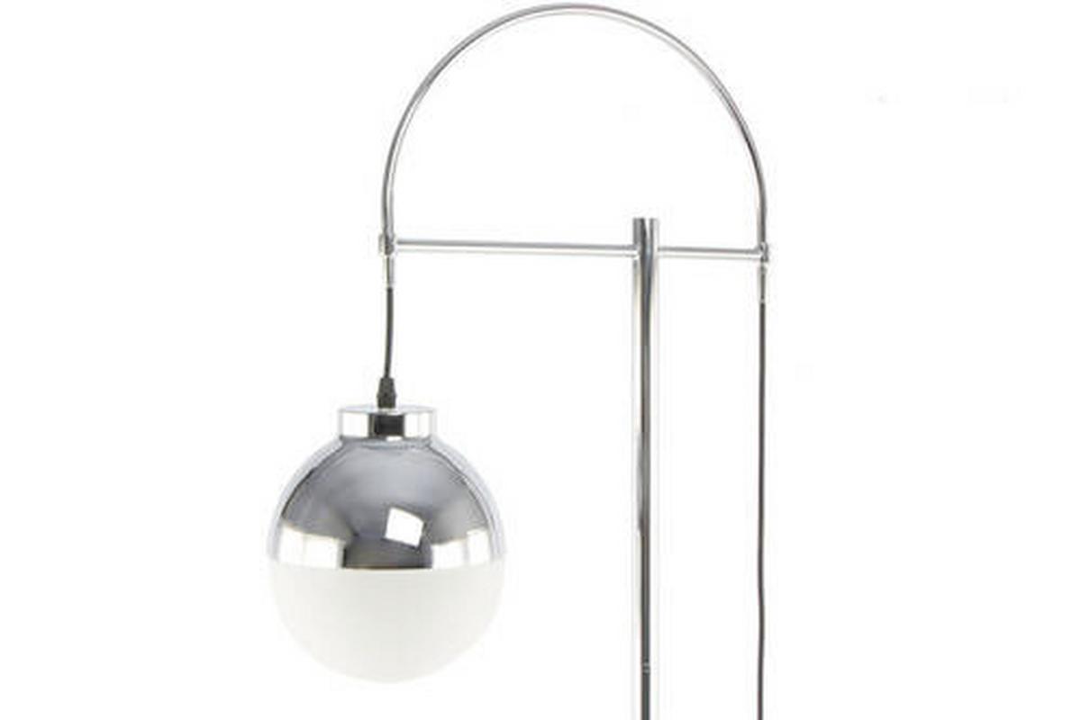 Stehleuchte Qob9h-Siv - Weiss/Silberfarben, Design, Glas/Metall (44/160/44cm) - Kayoom