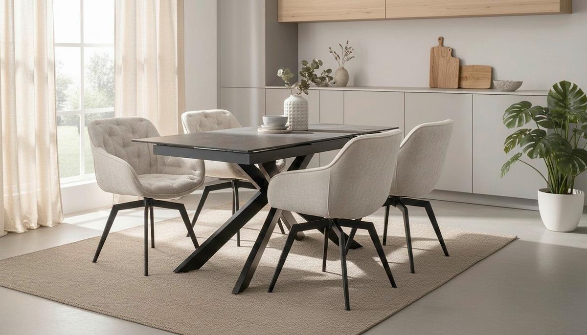 Raztegljiva Miza Lotus, Temno Siva, 168-210x90 - siva/črna, Moderno, kovina/steklo (168-210/90/76cm) - P & B