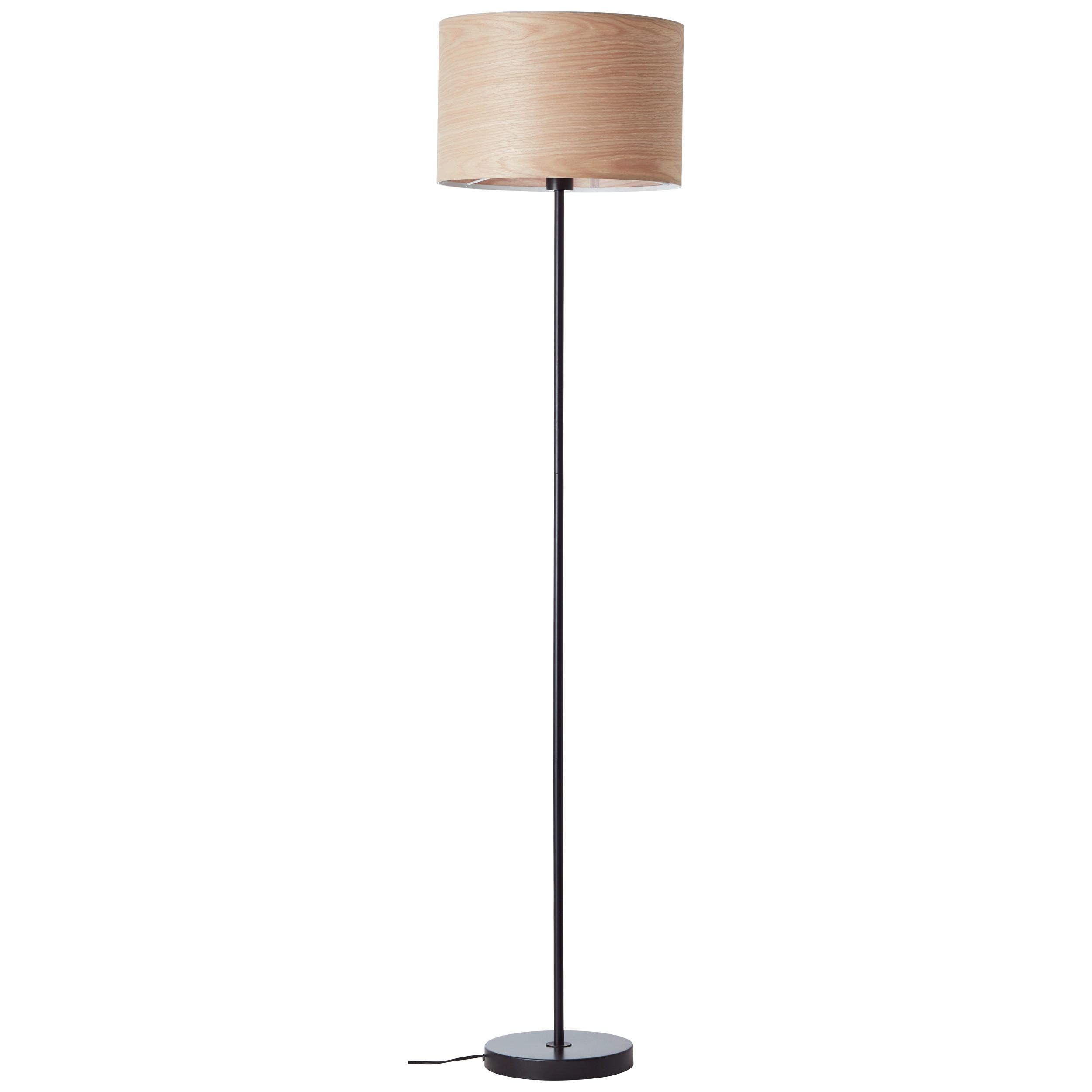 LAMPA STOJĄCA 93140L76 ROMM STA1 - czarny/jasnobrązowy, Natur, metal/drewno (38/161,5cm) - Brilliant