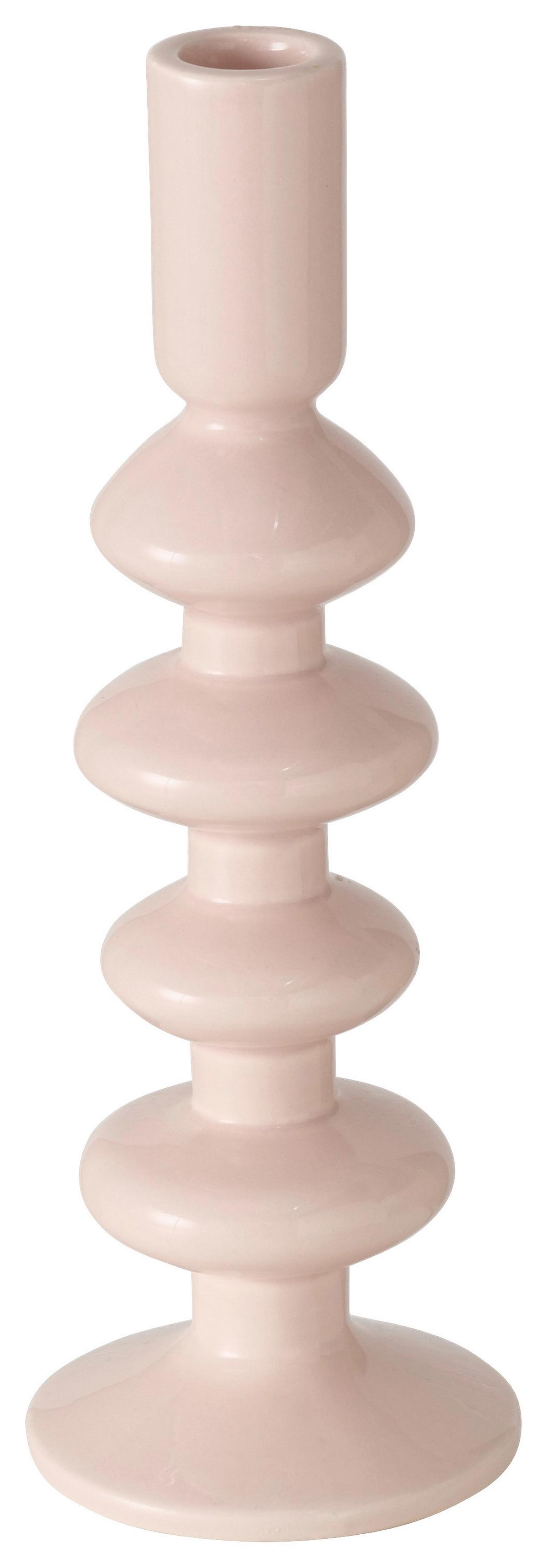 Stabkerzenhalter Luna I Hellrosa - Hellrosa, Basics, Keramik (9/26cm) - Mömax