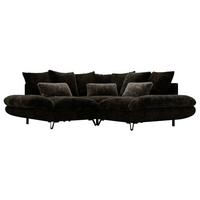 Wohnlandschaft Bormio - Dunkelbraun/Schwarz, Modern, Textil/Metall (276/276cm) - Premium Living