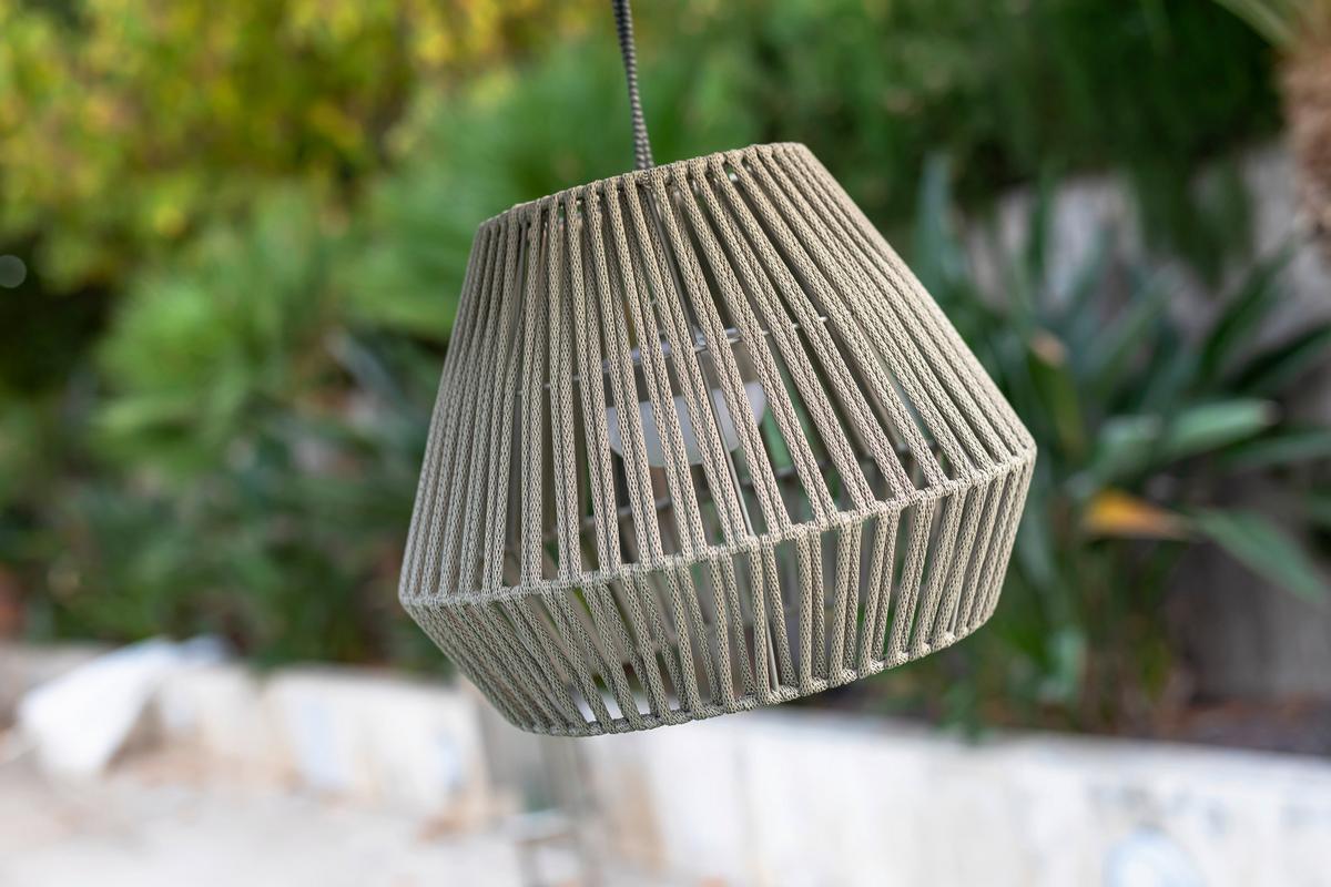 ZEWNĘTRZNA LAMPA WISZĄCA LUMCNT030SXHWNW CONTA - taupe, Natur, tworzywo sztuczne (40/30.5/40cm) - Newgarden