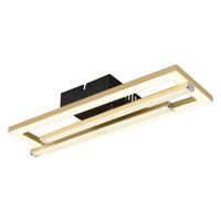 Led Stropna Svjetiljka Crno Zlatna Boja - prozirno/zlatne boje, Design, plastika (40/37,5/6,3cm) - Globo