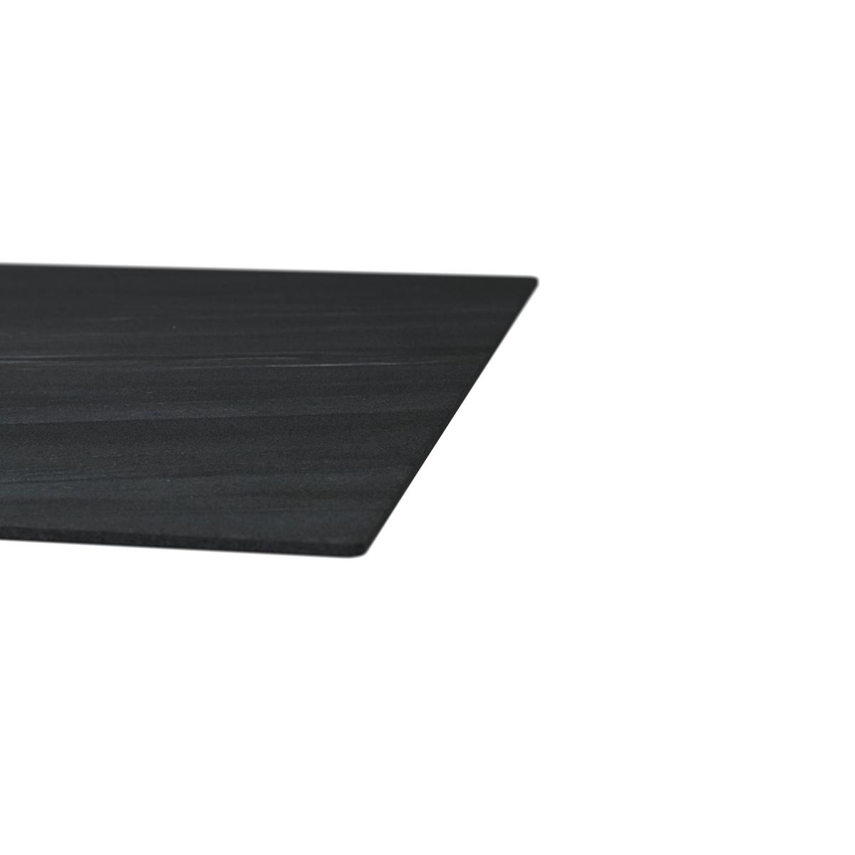 Esstisch Livan Dunkelgrau Keramik ca. 180x90x76 cm - Dunkelgrau/Schwarz, MODERN, Stein/Metall (180/76/90cm) - Bessagi Home