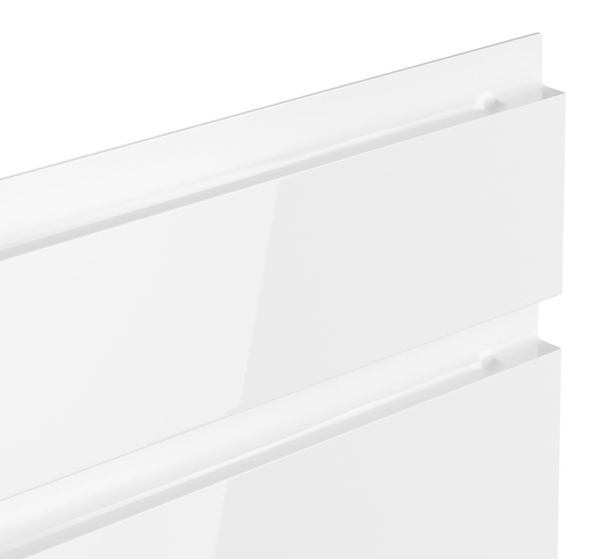 Küchenzeile Monza ohne Geräte ca. 300cm Grau/Weiß + Spüle - Weiß Hochglanz/Weiß, LIFESTYLE, Holzwerkstoff (300cm) - Held