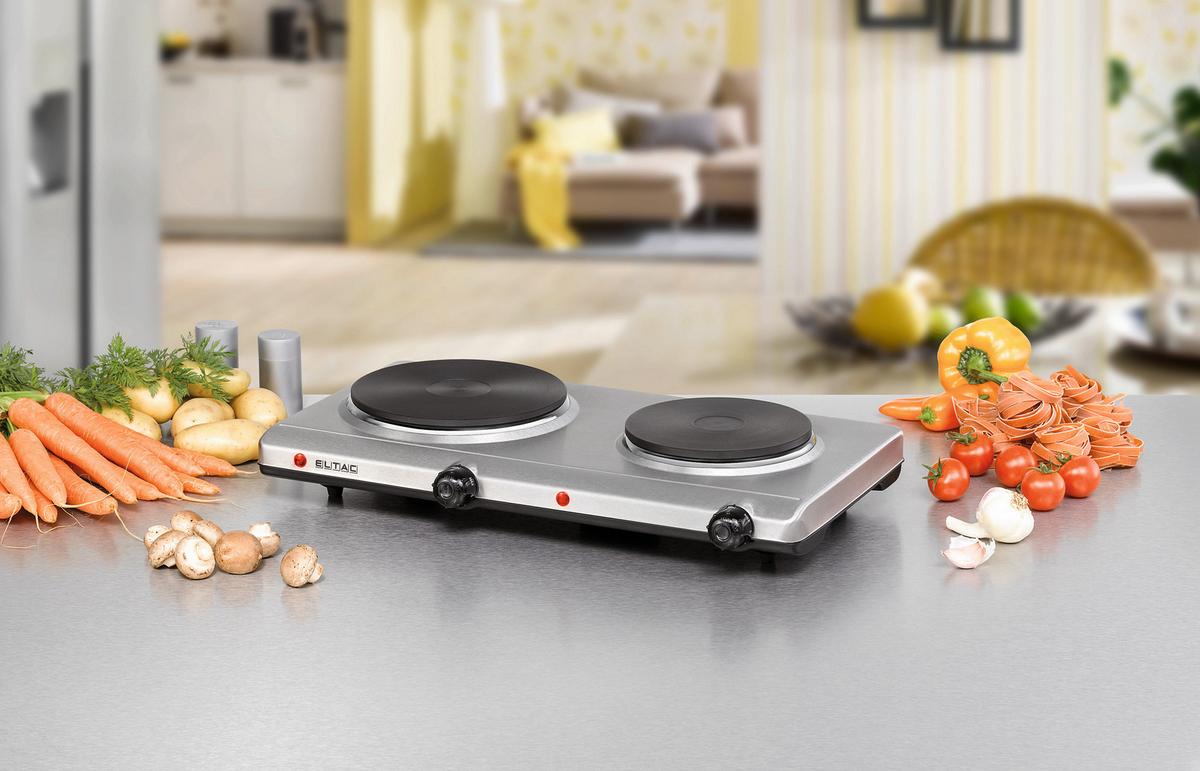 PŁYTA DWUPALNIKOWA ELTAC DK 29 - czarny chrom, Basics, metal (50/8.5/29cm) - Rommelsbacher