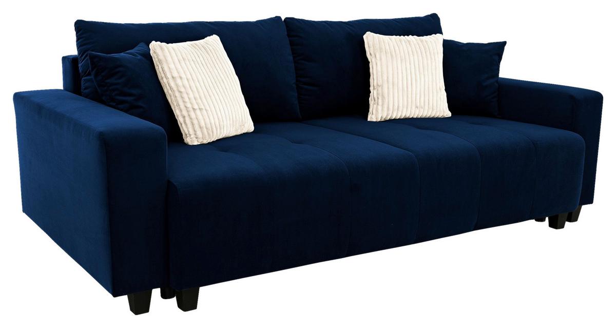 Canapea Bigsofa LILY - albastru, Trend, lemn/metal (240/119cm) - Luca Bessoni