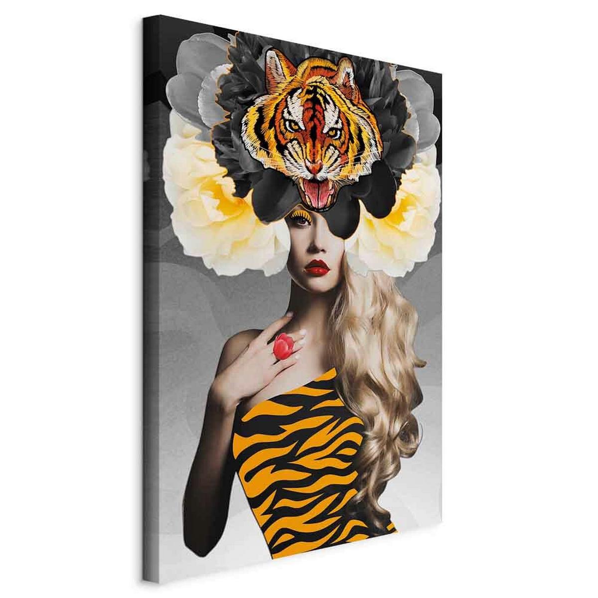 Slika Na Platnu Eye Of The Tiger - večbarvno, Basics, tekstil/les (80/120/1,2cm) - artgeist
